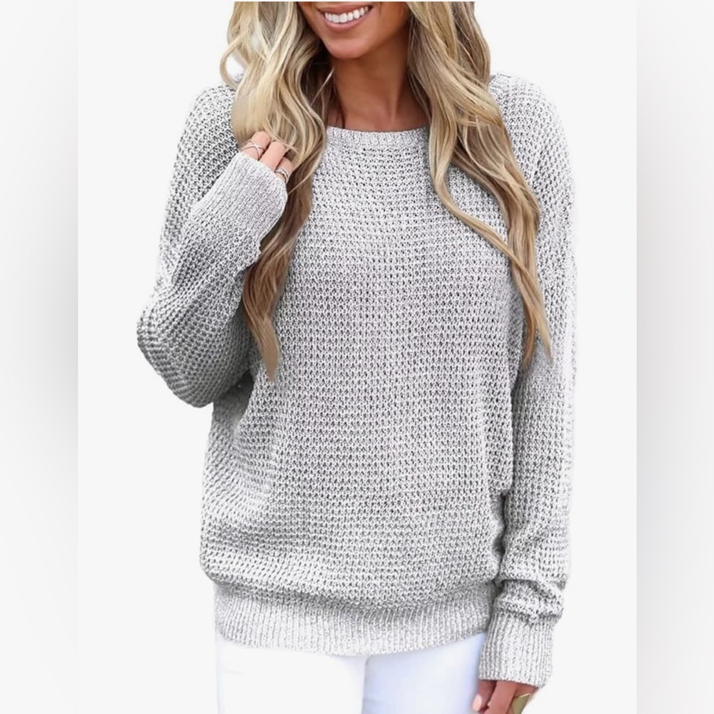Soft Criss Cross V Neck Knit Sweater Open Back Cozy Chunky Ovesized Pullover